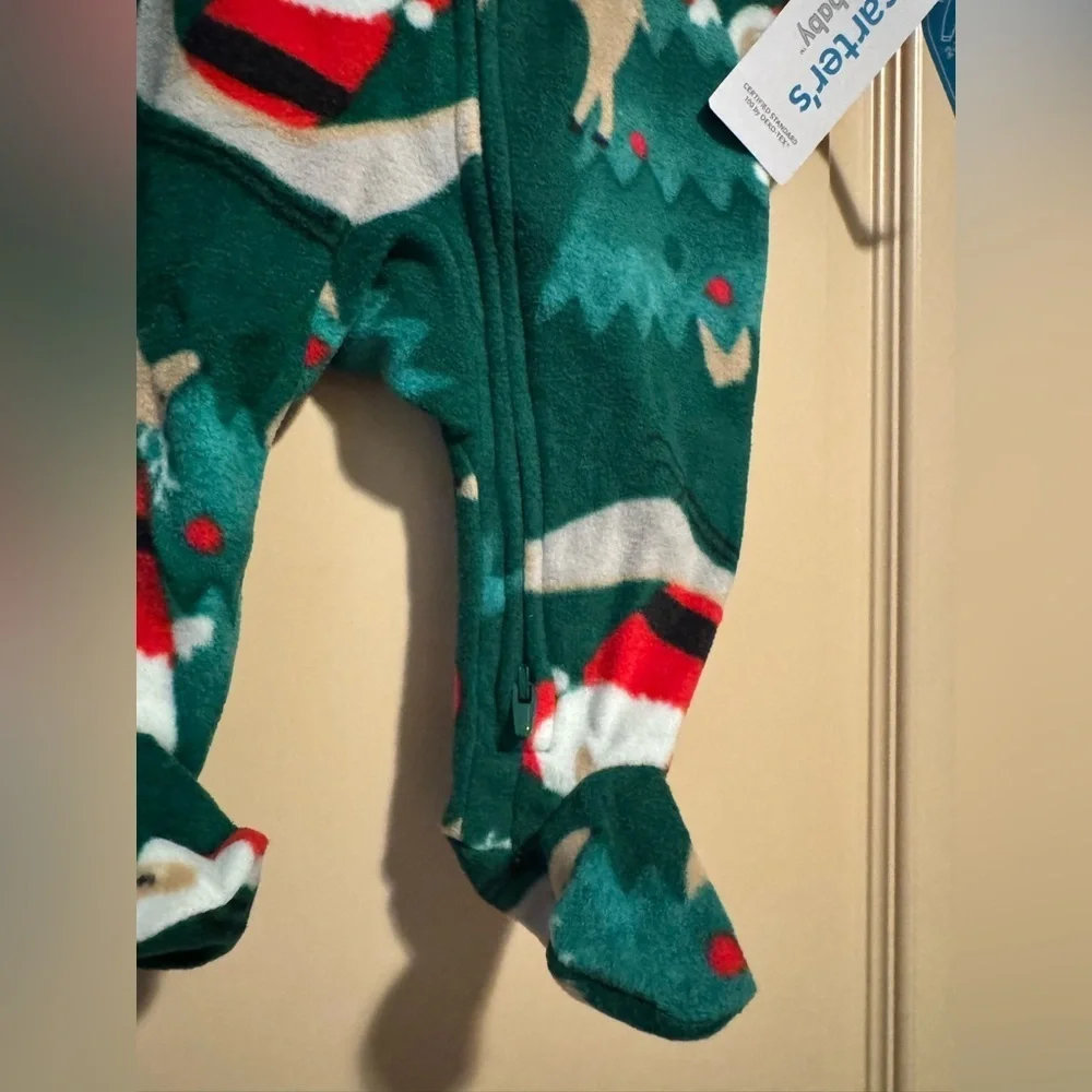 Carter's Green Santa and Reindeer Footie
